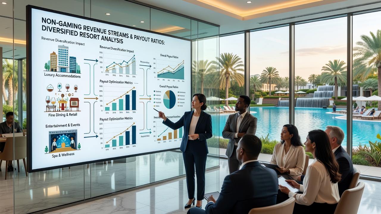 Financial charts and resort revenue breakdown illustrating non-gaming contributions to overall portfolio performance