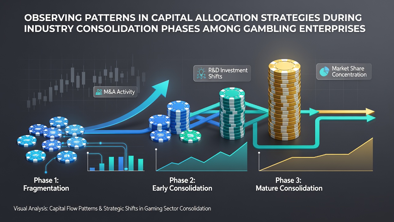 Capital allocation charts showing shifts in gambling enterprise investments during consolidation periods