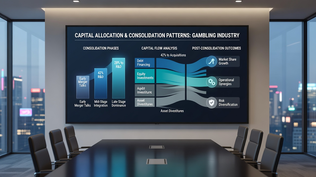 Diagram illustrating capital flow patterns among consolidated gambling operators