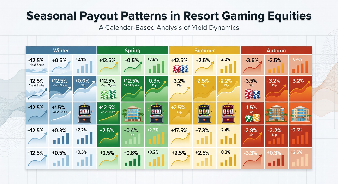 Line graph comparing seasonal revenue and dividend payout ratios for major resort gaming companies