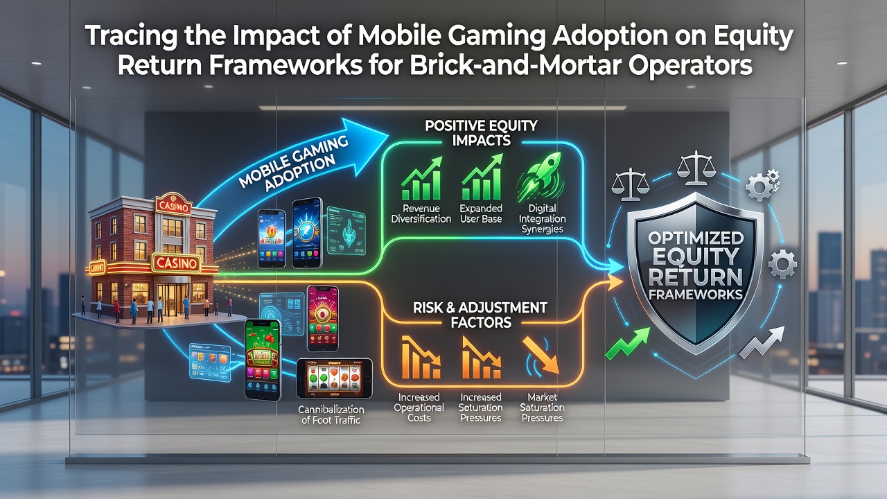 Mobile gaming interfaces displayed alongside traditional casino floor layouts illustrating shifting player engagement patterns